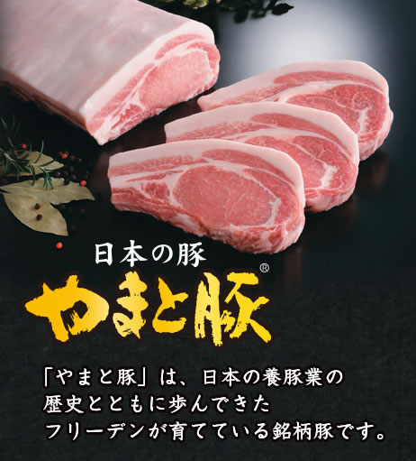 「やまと豚」は、日本の養豚業の歴史とともに歩んできたフリーデンが育てている銘柄豚です。
